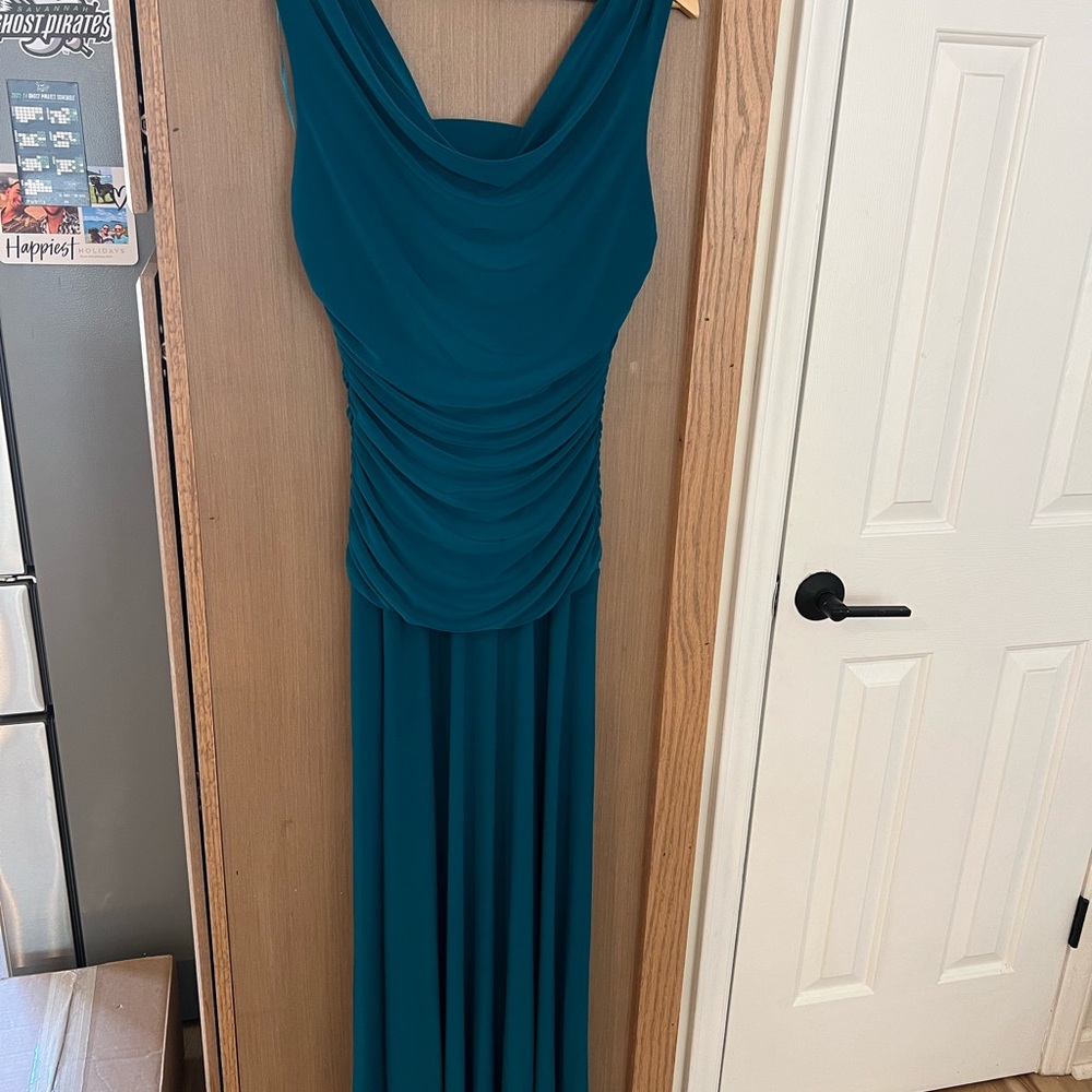 Night Way Collections Teal Cowl Neck Maxi Dress